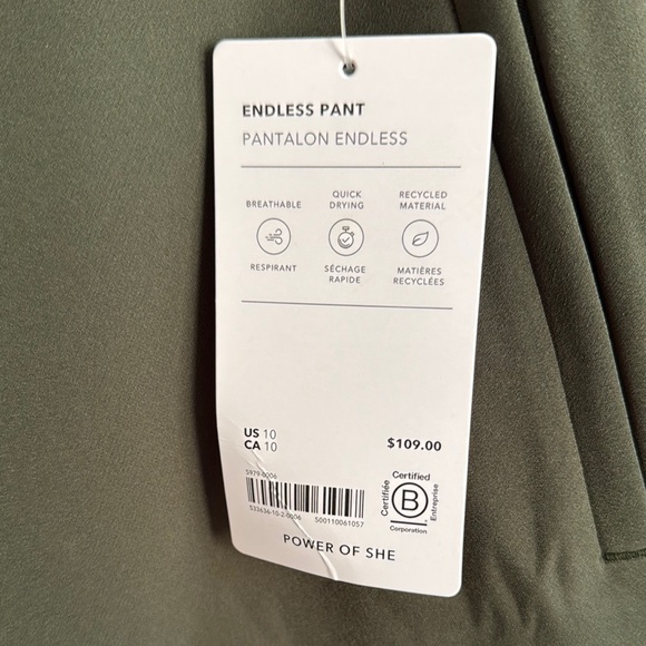 NWT Endless Pant in Olive Green - Picture 3 of 6